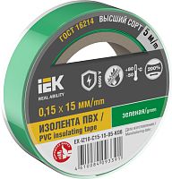 Изолента 0,15х15мм зеленая 5м | код EX-IZ10-C15-15-05-K06 | IEK